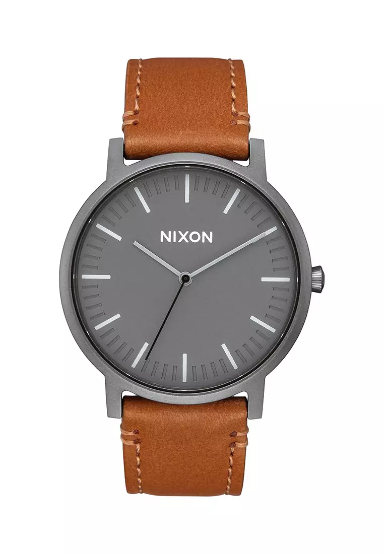 Nixon porter outlet leather gunmetal