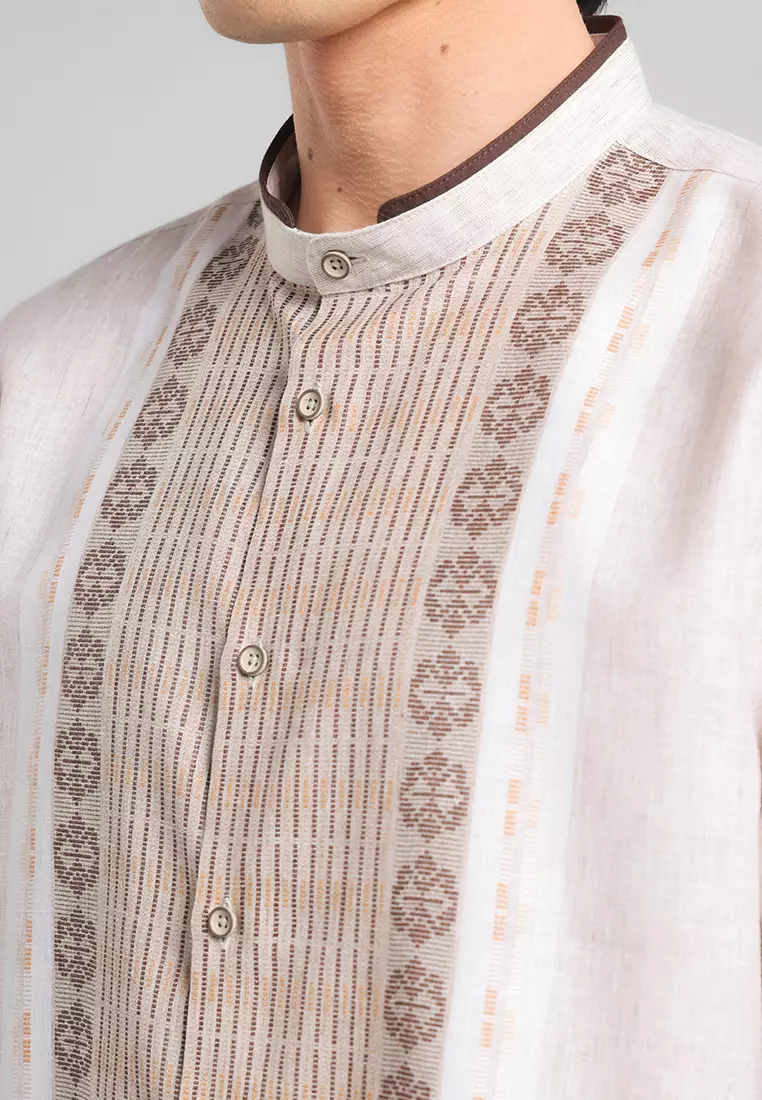 MANZONE X Adipati Dolken - Kemeja Koko Lengan Pendek Pria Bunni Modern Fit - Khaki Warna Khaki