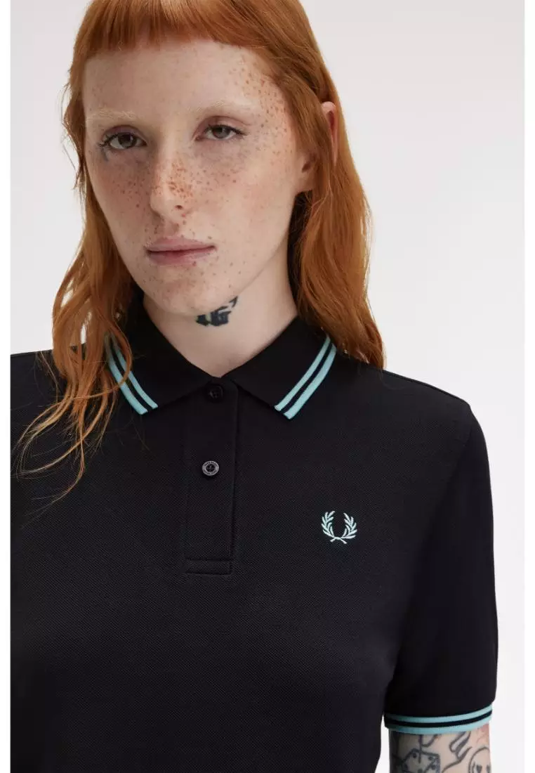Fred Perry G3600 Twin Tipped Fred Perry Shirt (Navy / Mint Blue / Mint Blue)