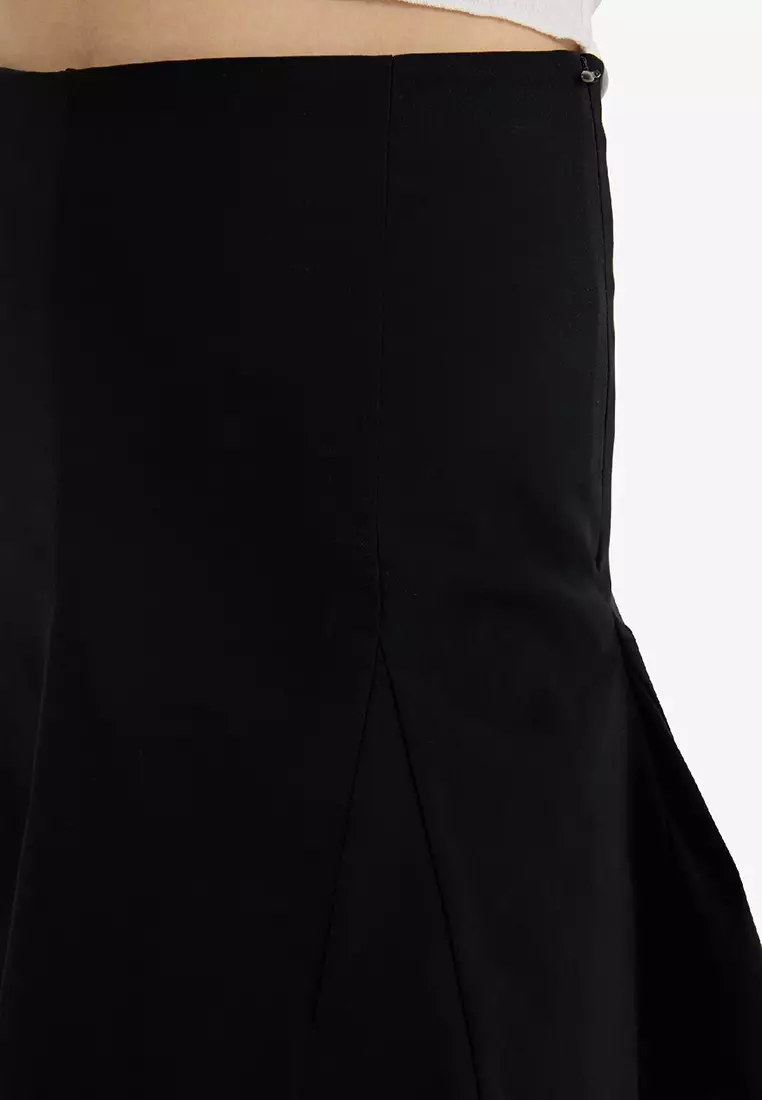 Cool Combed Cotton Lining Bengalin Mini Black Skirt F5576Ax25Sm