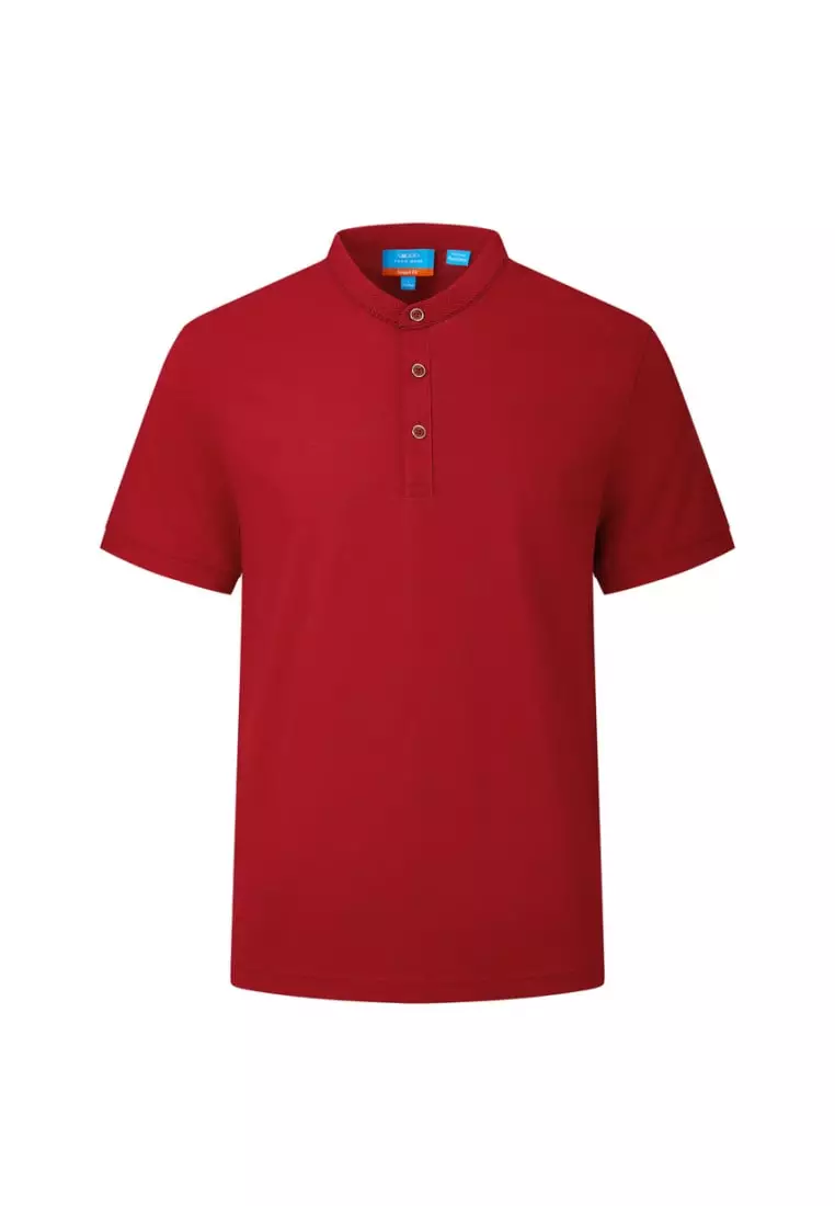 Non-Iron Pure Cotton Stand Collar Polo Tee