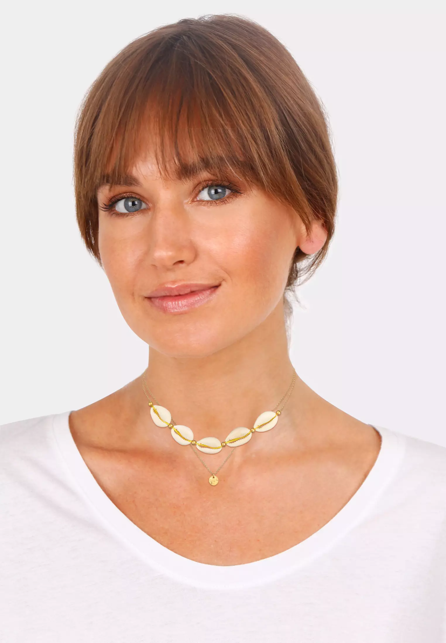 Gold shell necklace on sale choker