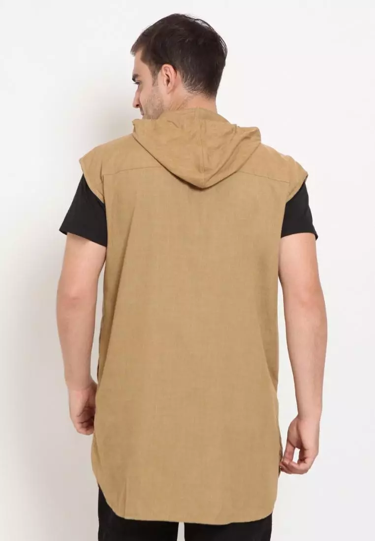 Zayidan Rompi Sholat Hoodie Muslim Pria - Khaki