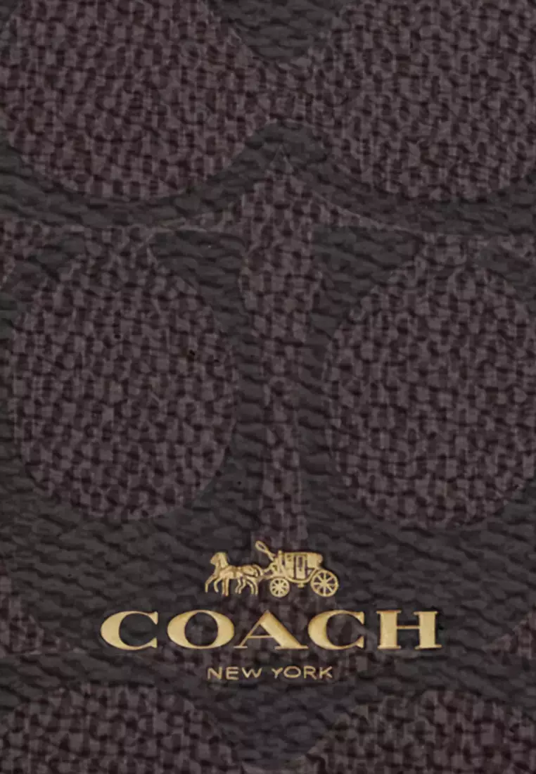 Id Lanyard In Signature Canvas in Walnut/ Black CZ285