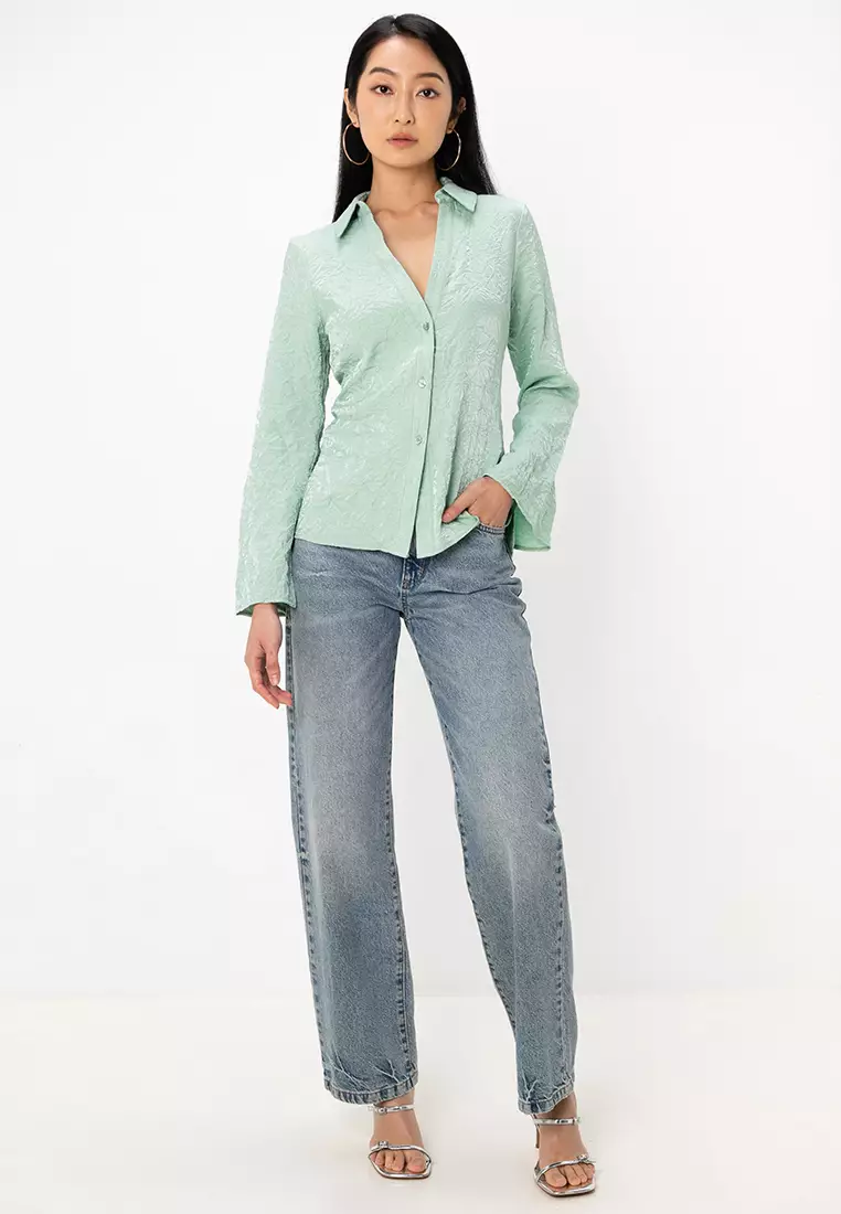 Jual ASOS Design 90s Slim Fit Satin Shirt Original 2025 ZALORA