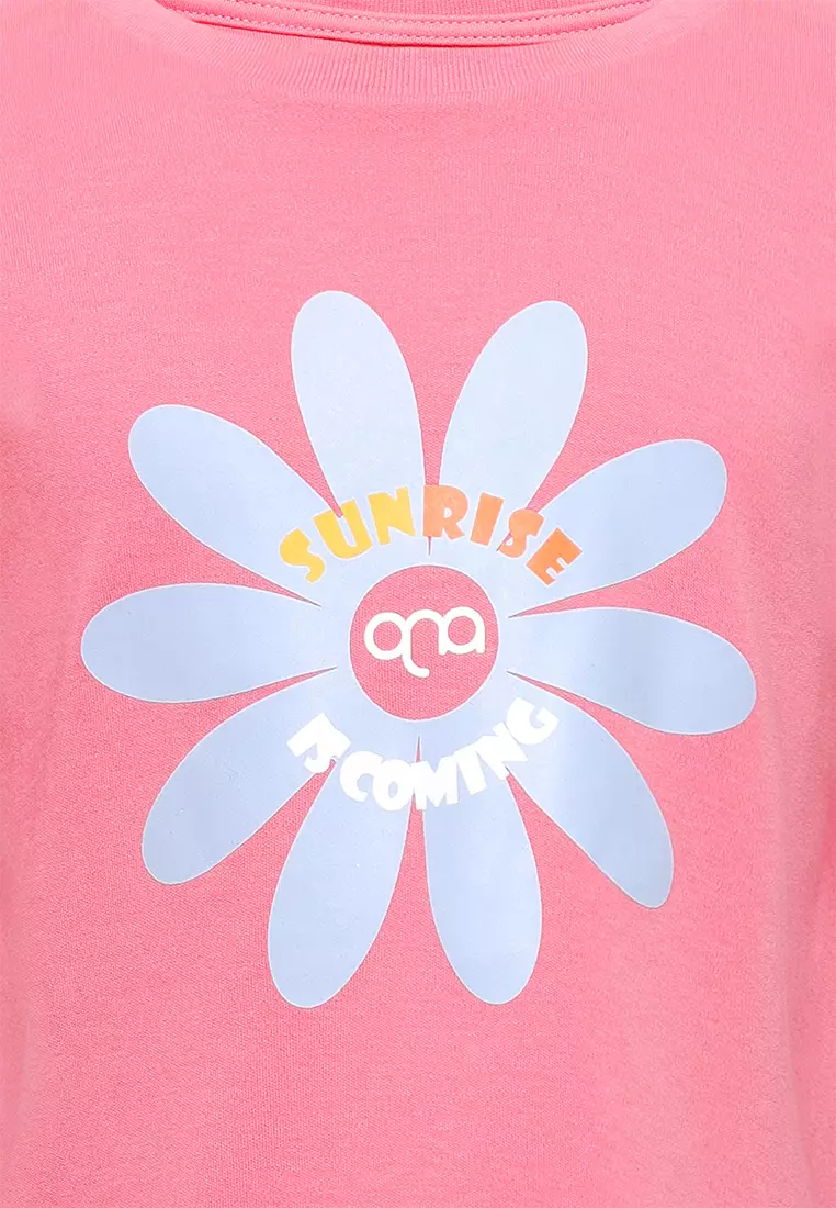 Qna Girl Glooming T-shirt Panjang anak Pink