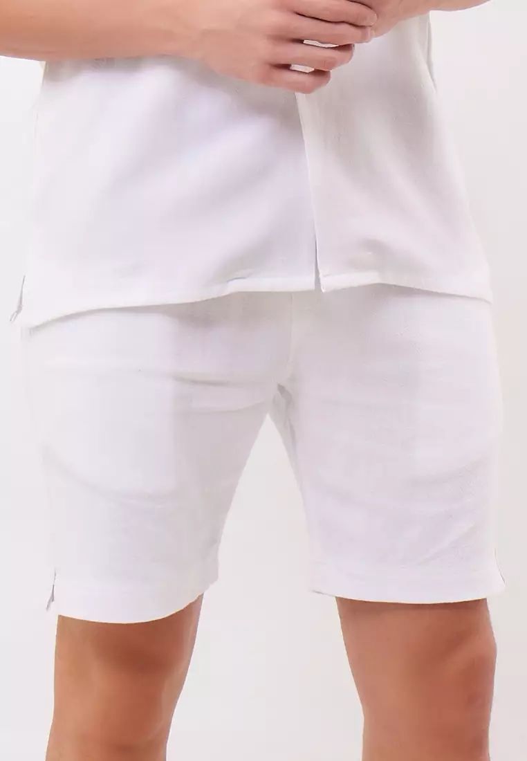 Lahaina Celana Pendek Linen Pria Putih | Linen Short Pants Men White
