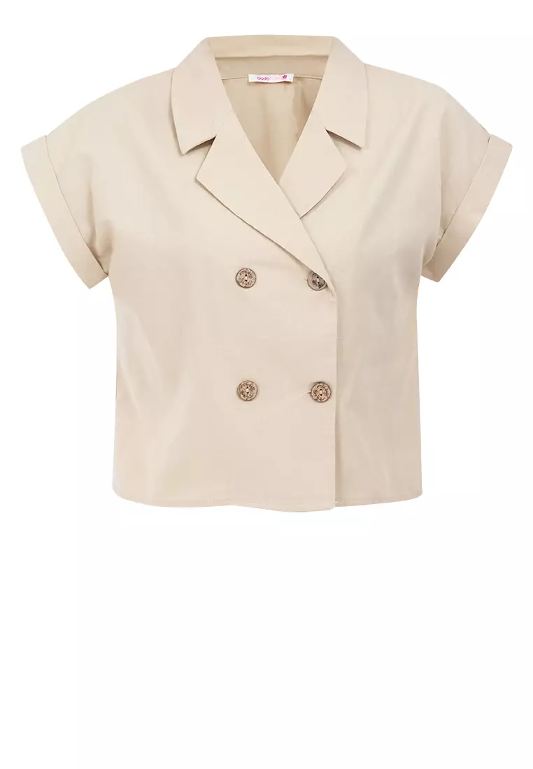 DRAKEN Double-breasted Cropped Top