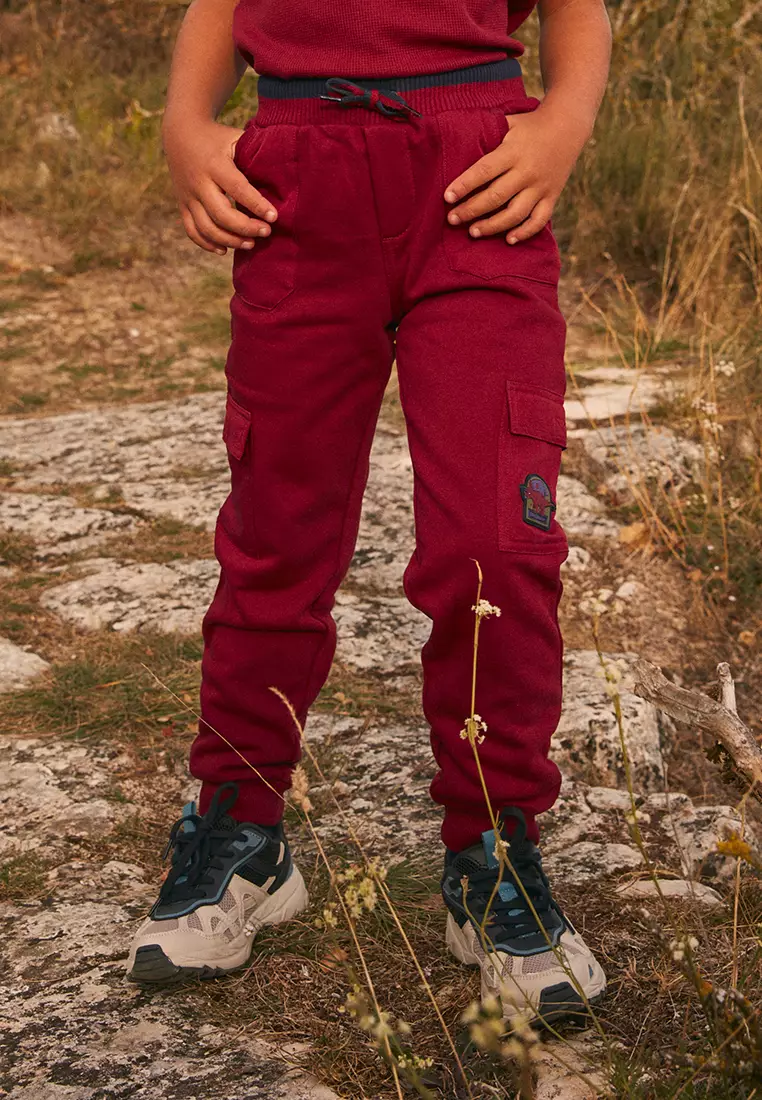 Burgundy Cargo Trousers