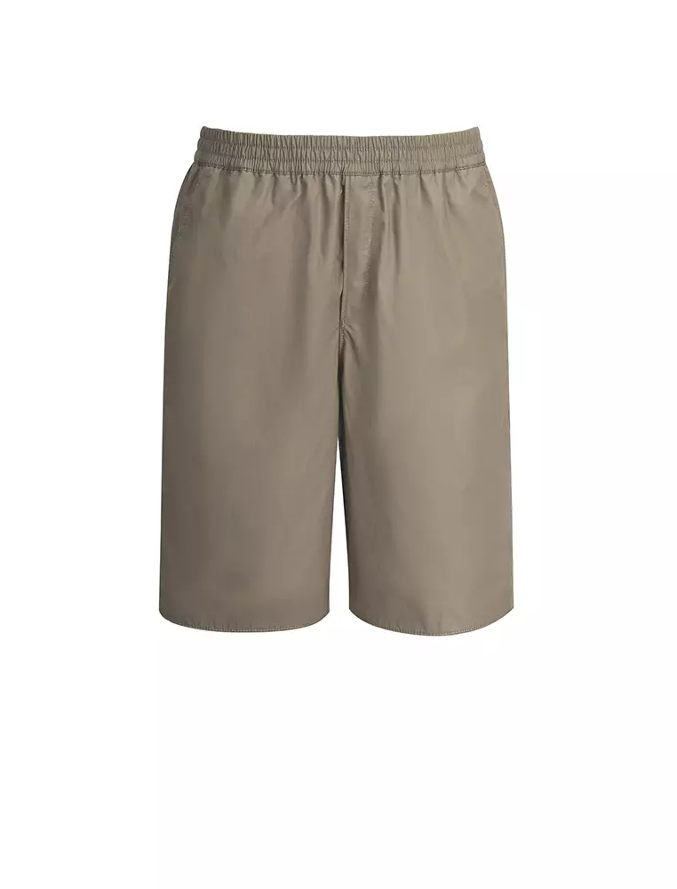 Poplin Straight-Leg Refined Minimalist Commuter Mid-Length Pants