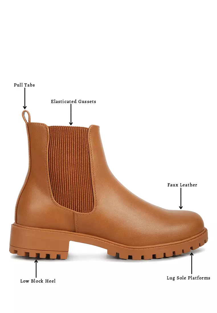 Sepatu bot Chelsea Styled Ankle warna Tan
