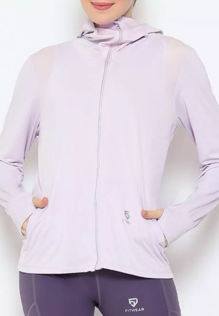 Fitwear - Jaket K-Style Anti UV Olahraga Wanita FLORYN UPF 50++ PJ POCKET - LILAC