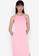 ZALORA BASICS pink Contrast Piping Midi Dress with Slit F3EA6AA4EF9B6BGS_4