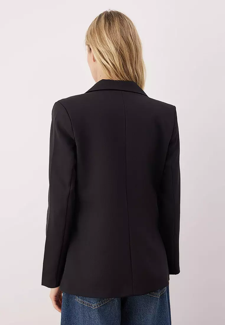 Woven Double Breasted Blazer
