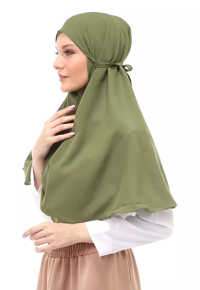 Tamara Jilbab Muslimah Wanita Motif Polos Relaxed Fit - Army
