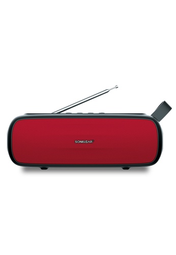 Sonicgear red SonicGear P8000 Black Red Bluetooth Portable Speaker with Strong FM Receiver - USB Playback - 6 Hour Playback Time 0E0C9ES630BBD5GS_1