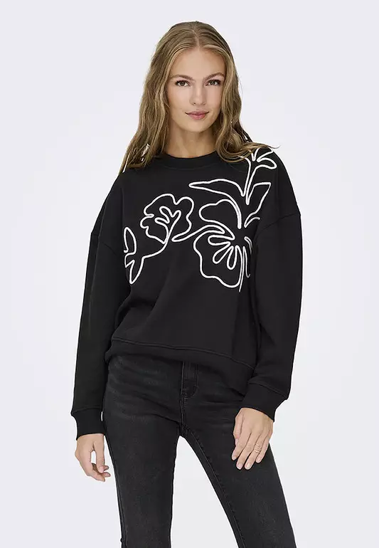 Long Sleeve Embroidered Sweatshirt