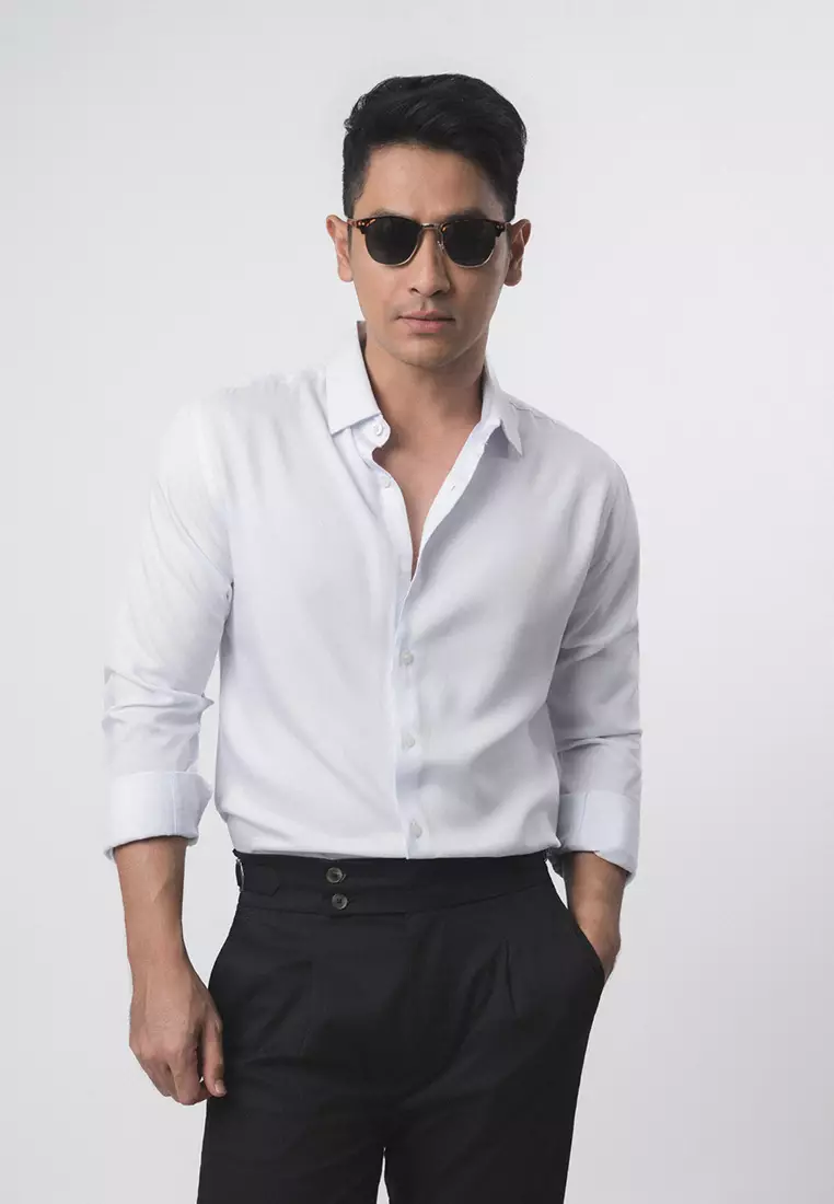 Viscose Ultra White Casual Shirt