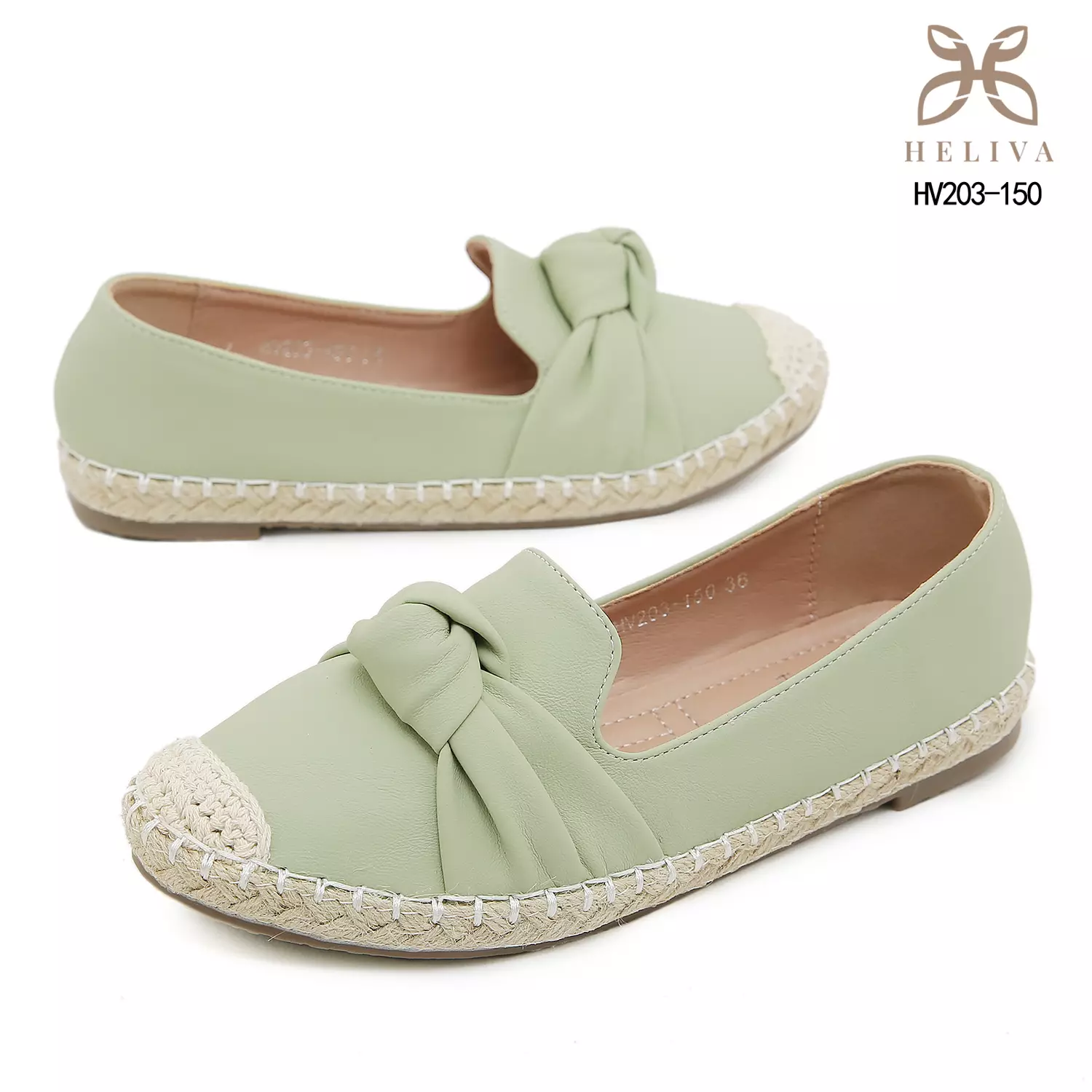 HELIVA YUNNA Stylish Slip On Shoes with Decorative Bow and Espadrille Accent HV203-150