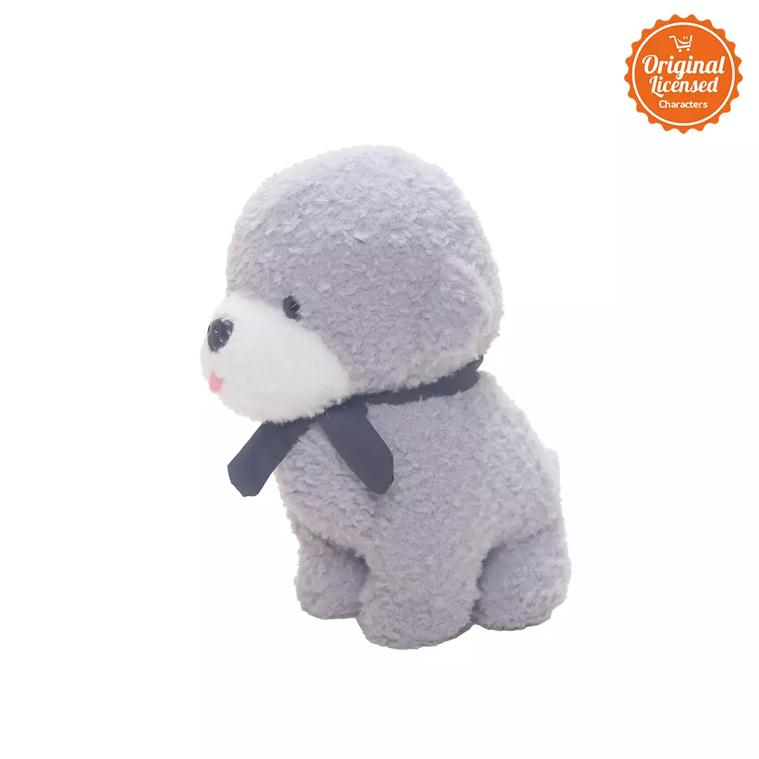 Boneka Sit Dog Puppy Grey 25 cm