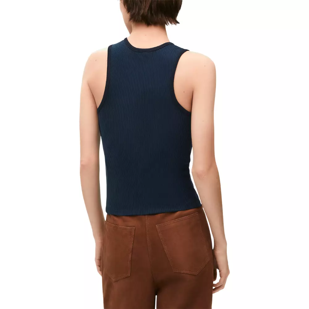 Anagram Tank Top Lightweight Ribbed Silk Deep Marine
