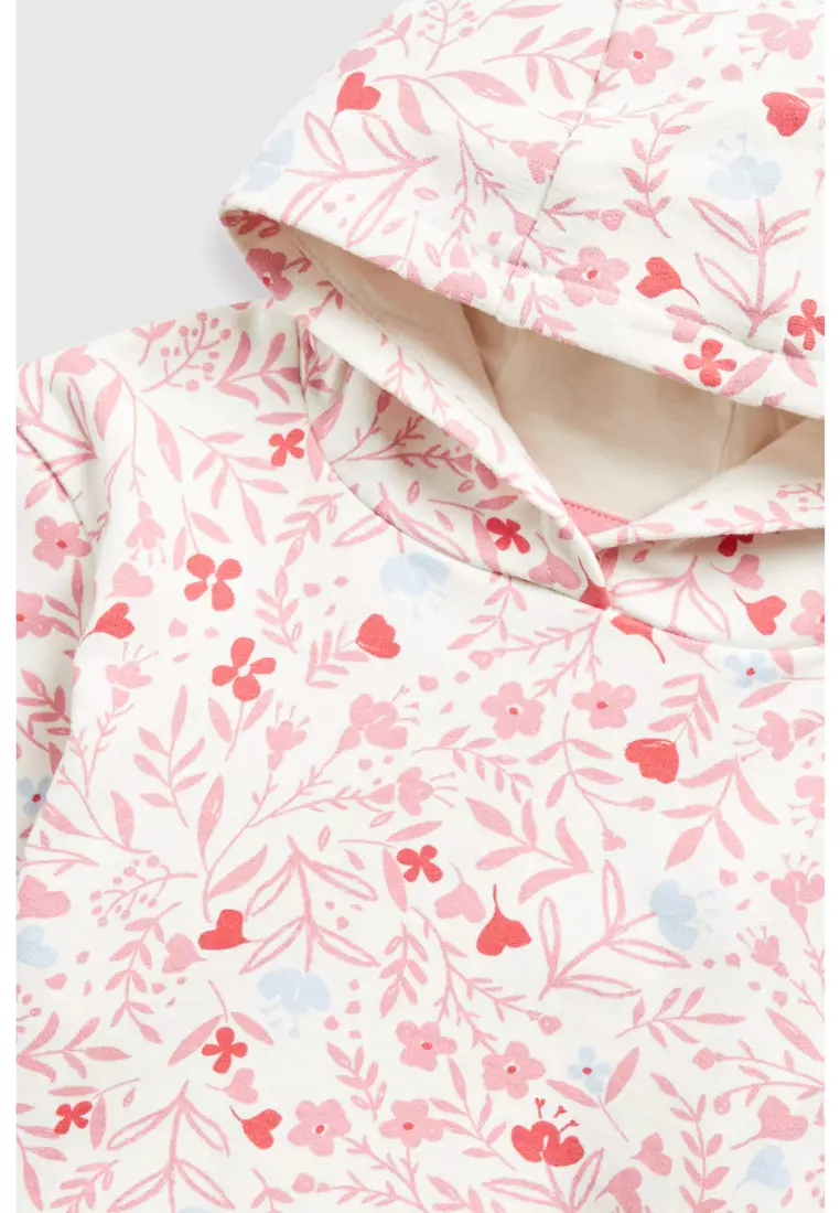 White Floral Hoodie