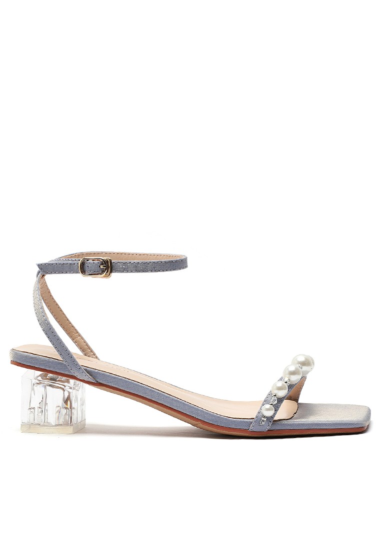 5CM Pearl Buckle Strap Mid Heel Sandals 6236-18