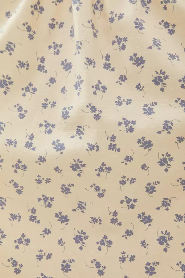 MINIMAL - Olivia - Rok Midi Motif Bunga - Beige Warna Beige