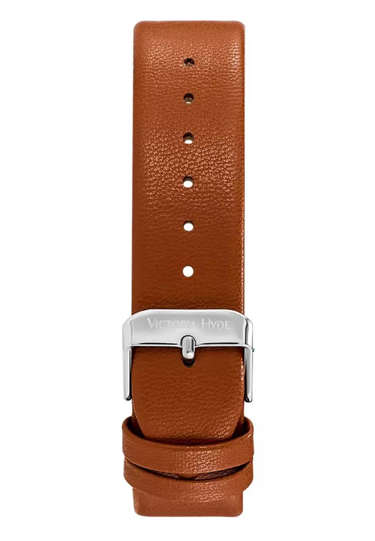 Men's Casual Watch φ39mm Round Dial vegan leather Strap Bauhaus Style Calendar Function Waterproof Watch Orton-Brown