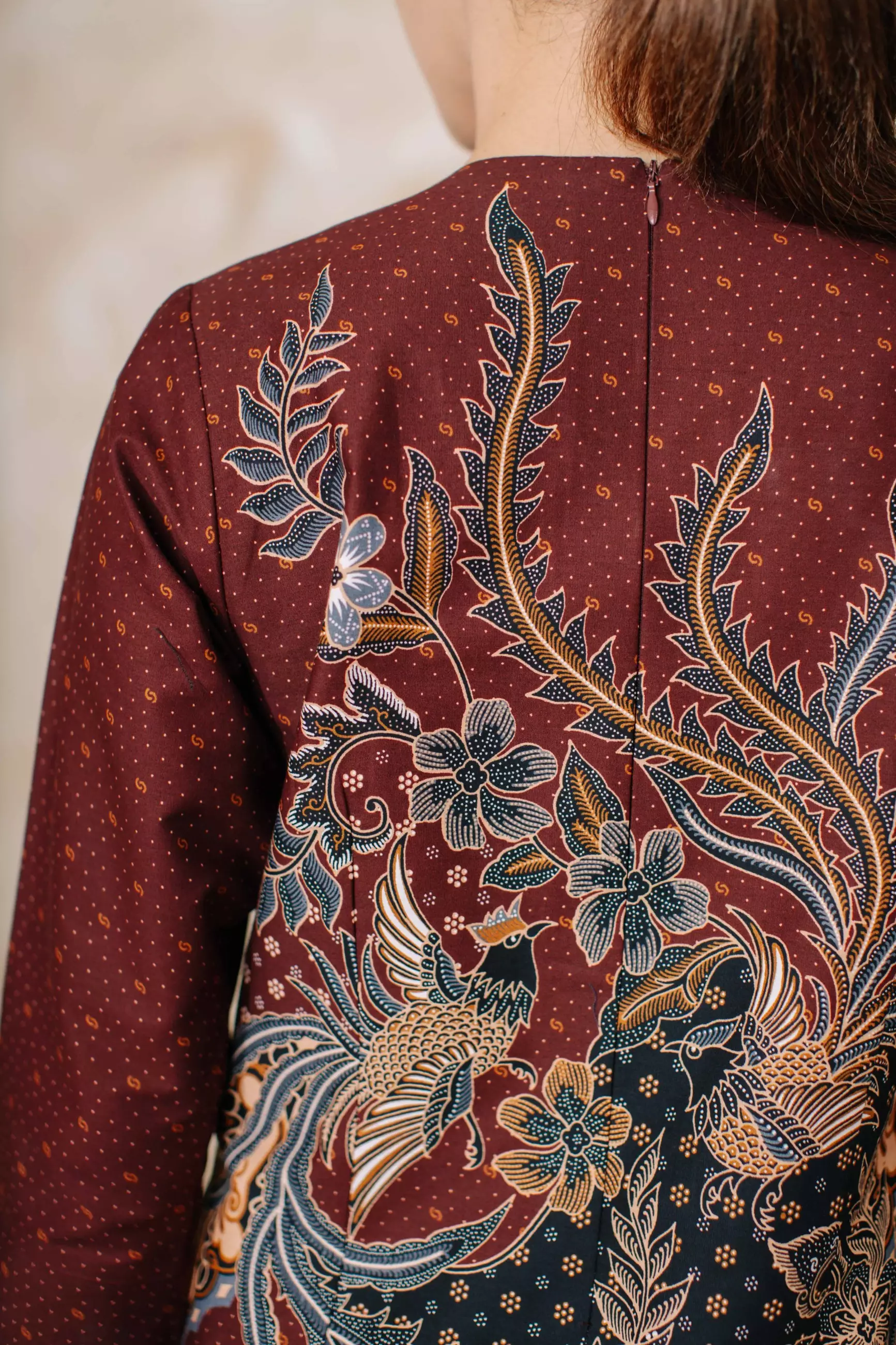 Seera Maroon Blouse Batik Wanita Combo Katun