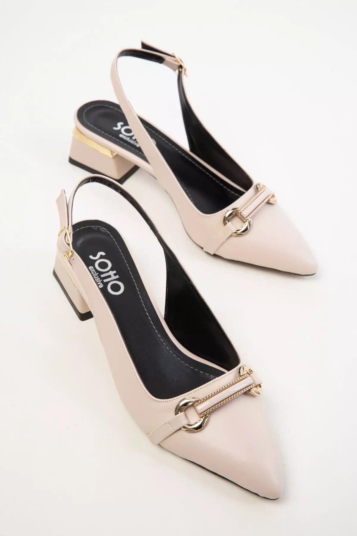 Beige Women's Classic Heeled Shoes 20423