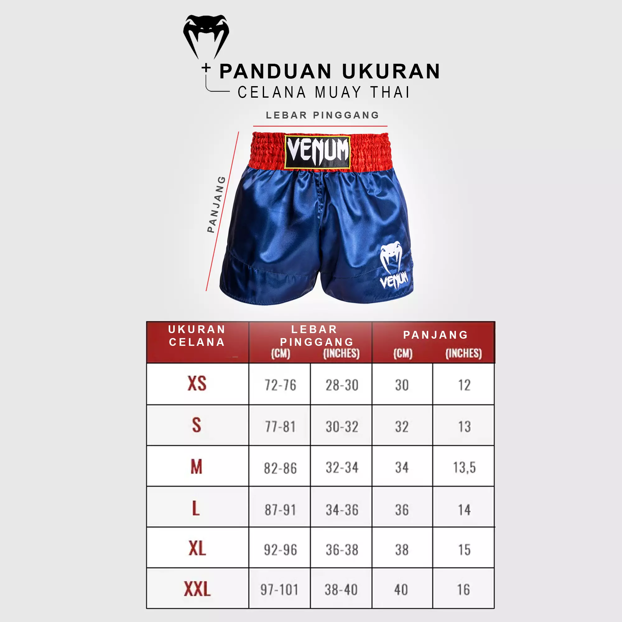 Celana Muay Thai Venum Classic Muay Thai Shorts Black/White/White