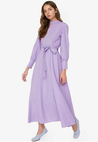 Trendyol purple Belted Dress 78B6DAA0570E88GS_1