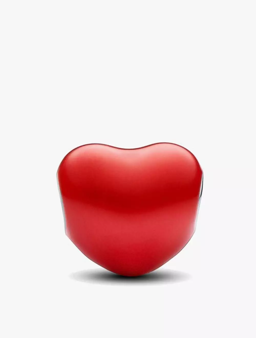 Heart sterling silver charm with color changing red enamel