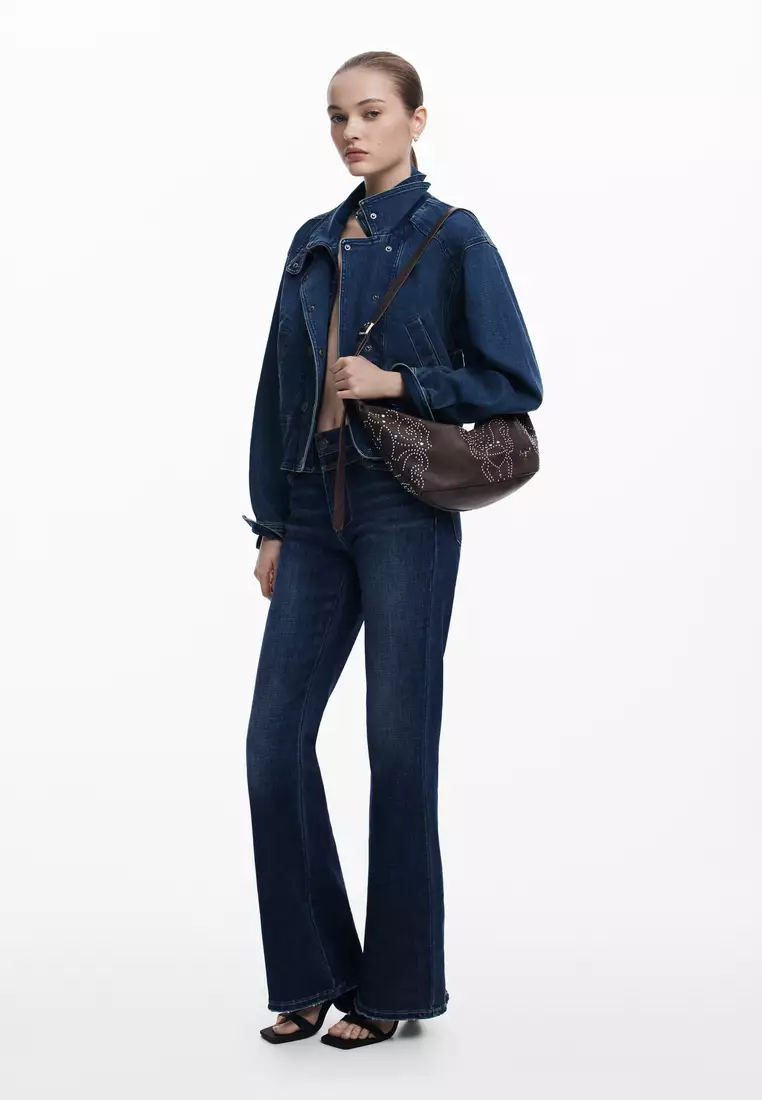 Medium faux leather studded bag