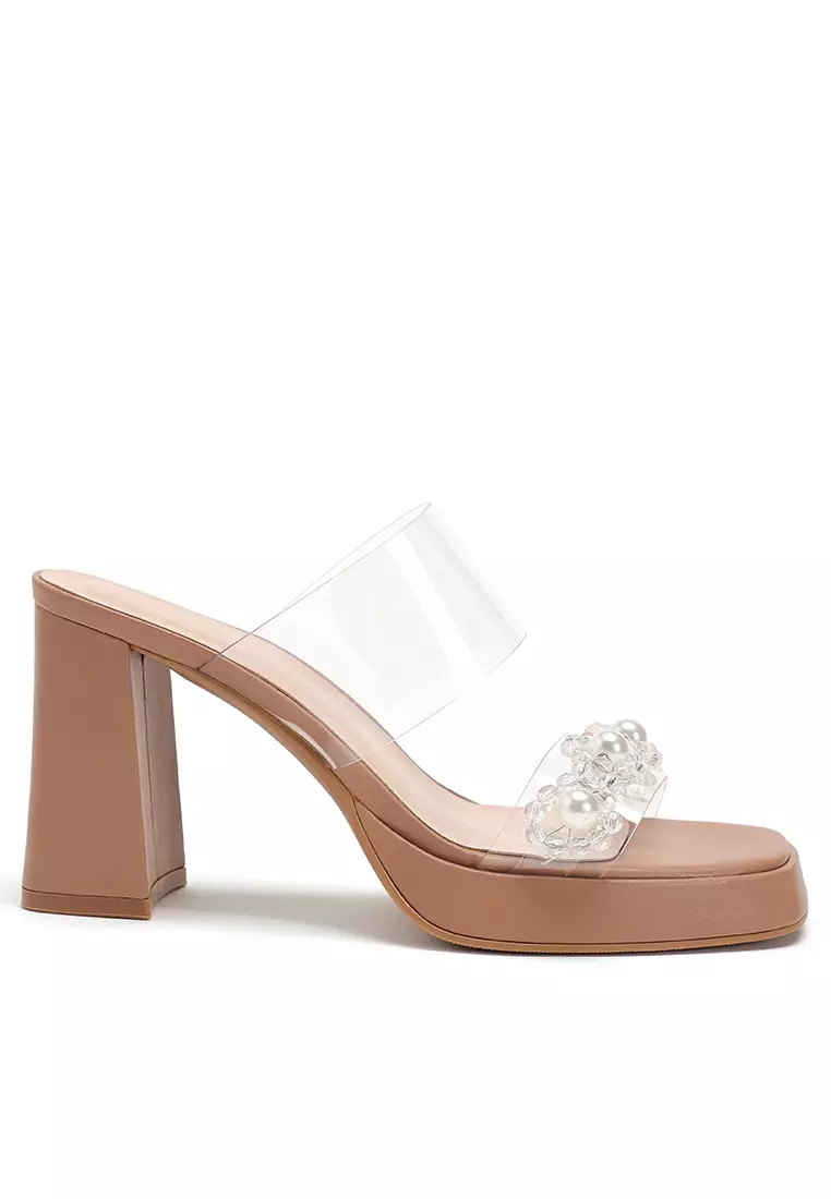 Discount on Twenty Eight Shoes  shoes - SKU: 8.5CM Rhinestone Transparent Strap High Heel Sandals BY2385-2
