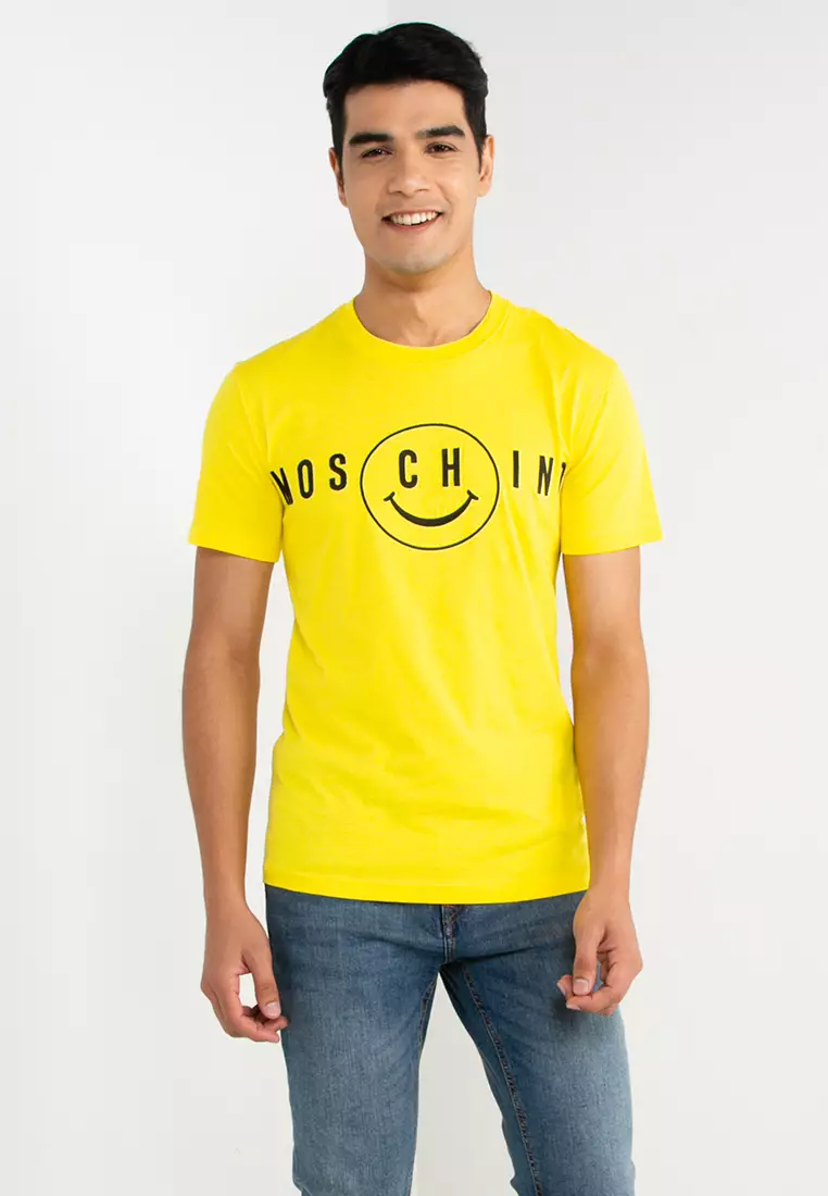 Moschino logo-print cotton shirt - Yellow