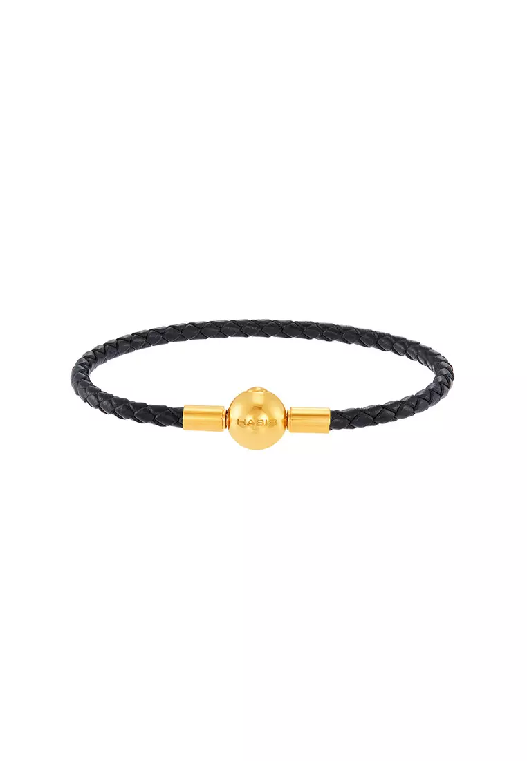 HABIB Leather Bracelet WWGB2190723 (Black Colour)
