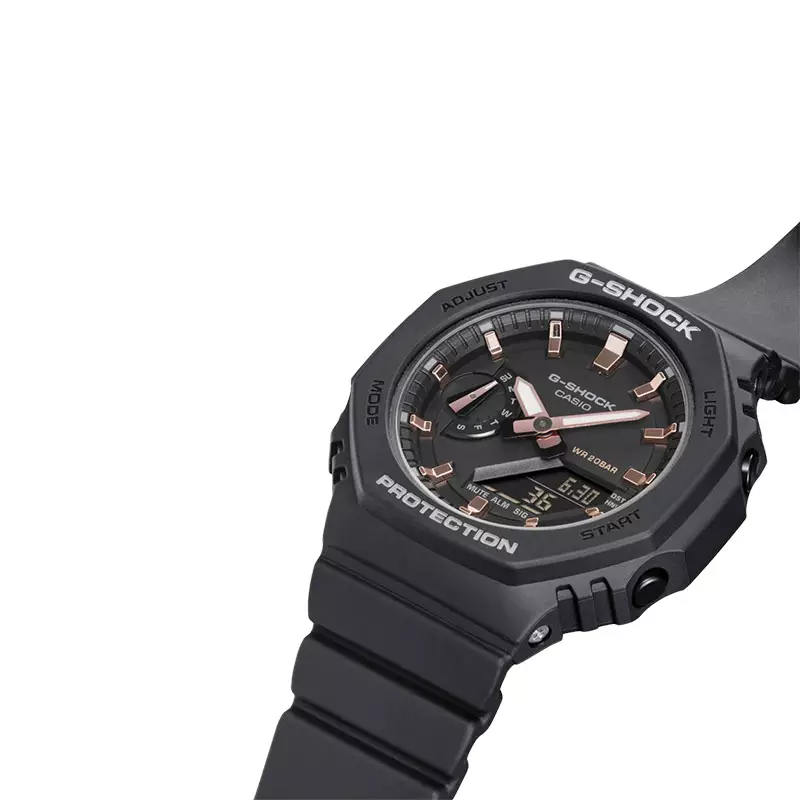 Jam Tangan Wanita Casio G-Shock X ITZY GMA-S2100-1ADR Basic Collection CasiOak Digital Analog Dial Black Resin Band