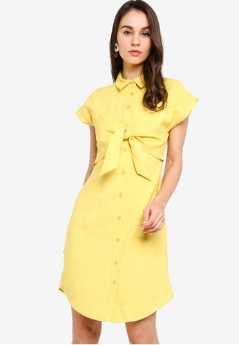 網上選購zalora Front Bow Tie Shirt Dress 21系列 Zalora香港