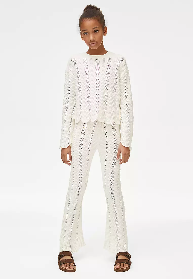 Pure Cotton Flared Trousers