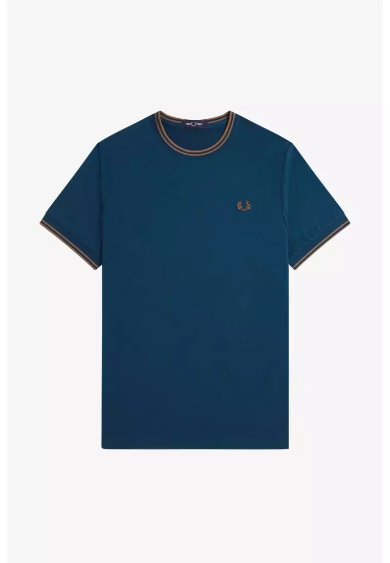 T-shirt Fred Perry Twin Tipped Navy Bianco Uomo - Sports Store