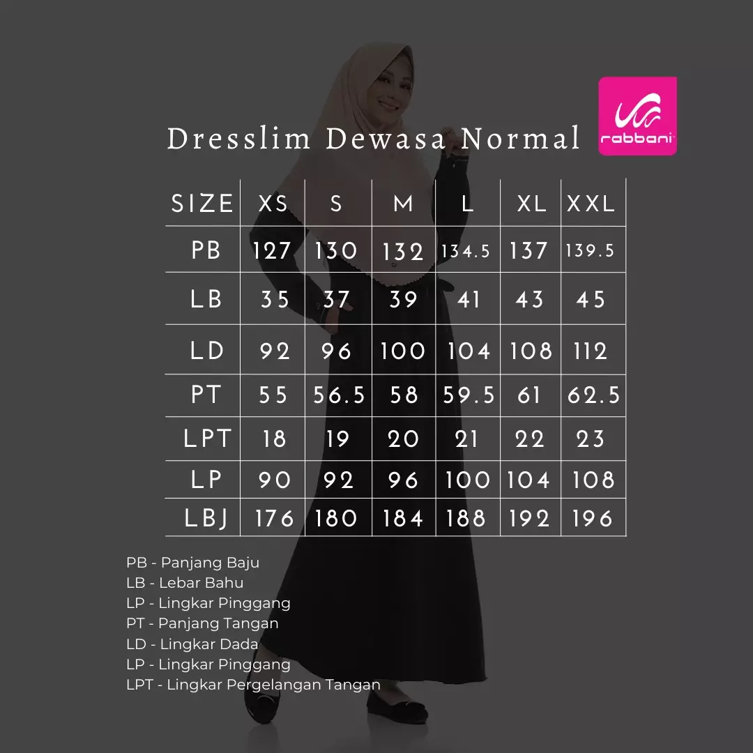 Rabbani - Dresslim Muslim Wanita Dewasa Lengan Panjang Alistha Exclusive - Light Grey