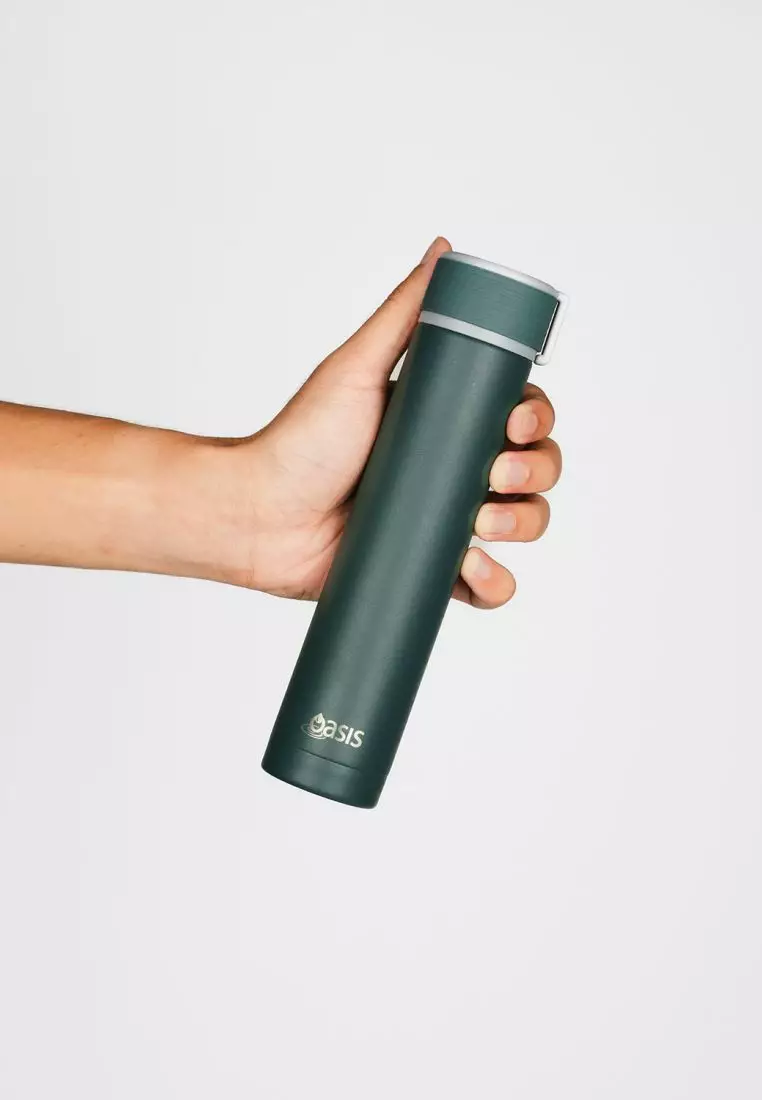 Oasis Skinny Mini Insulated Water Bottle 250ML Matte - Forest (Dark Green)