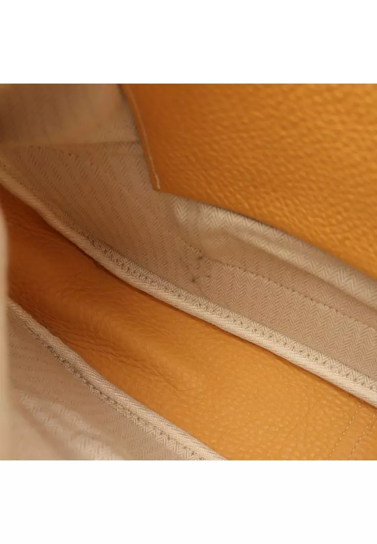 Pre-Loved Hermès trim 35 Jaune one shoulder bag Clemence leather yellow gold hardware □K stamp