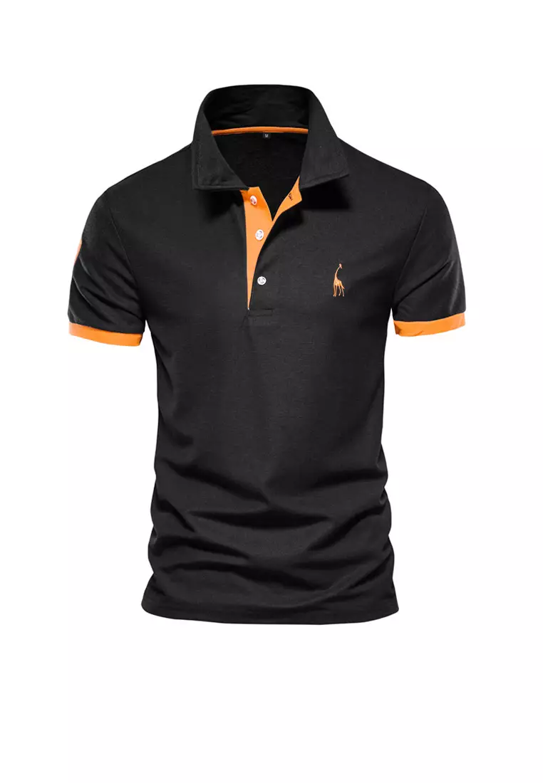 Twenty Eight Shoes VANSA Color Block Deer Embroidered Short Sleeve