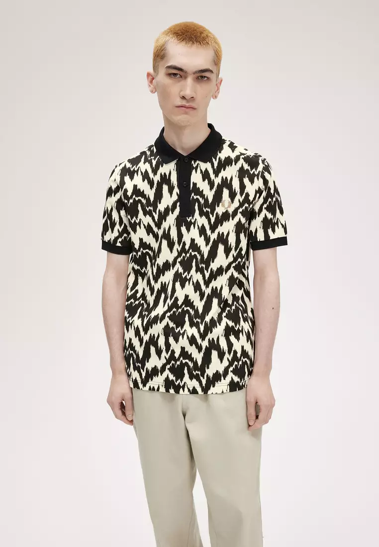 Fred Perry M8690 AMY ANIMAL PRINT POLO SHIRT