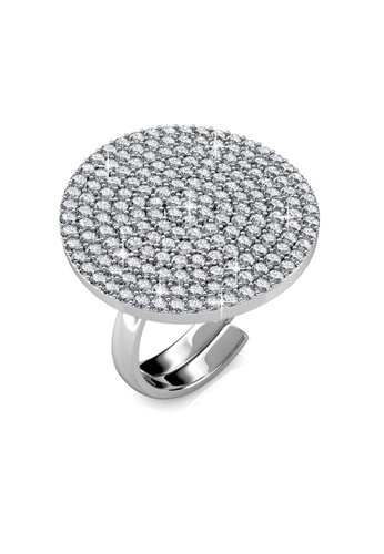 Her Jewellery silver Melody Ring - Made with premium grade crystals from Austria HE210AC84DMLSG_1
