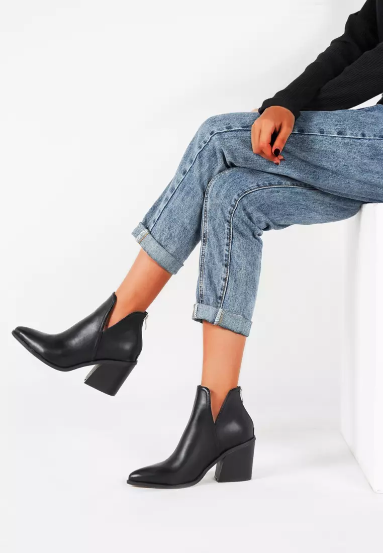 8CM Synthetic Leather Ankle Boots WTY1189-1