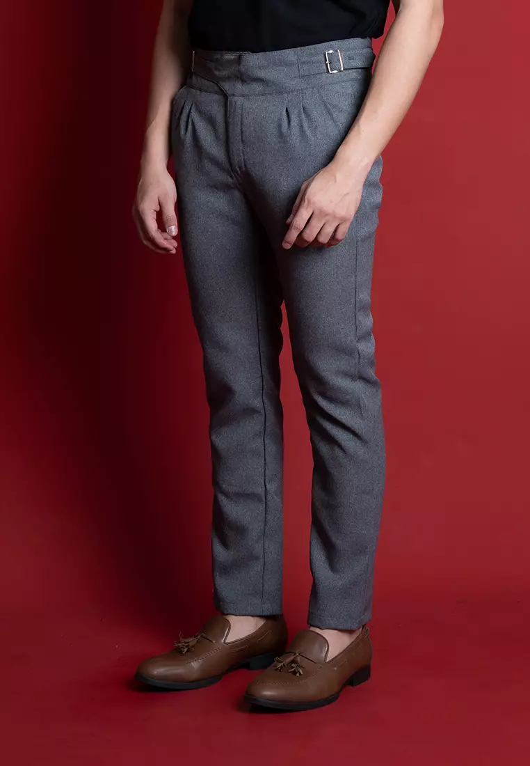 Houseofcuff Celana Panjang Formal Gurkha Pants High Waist Abu Tua